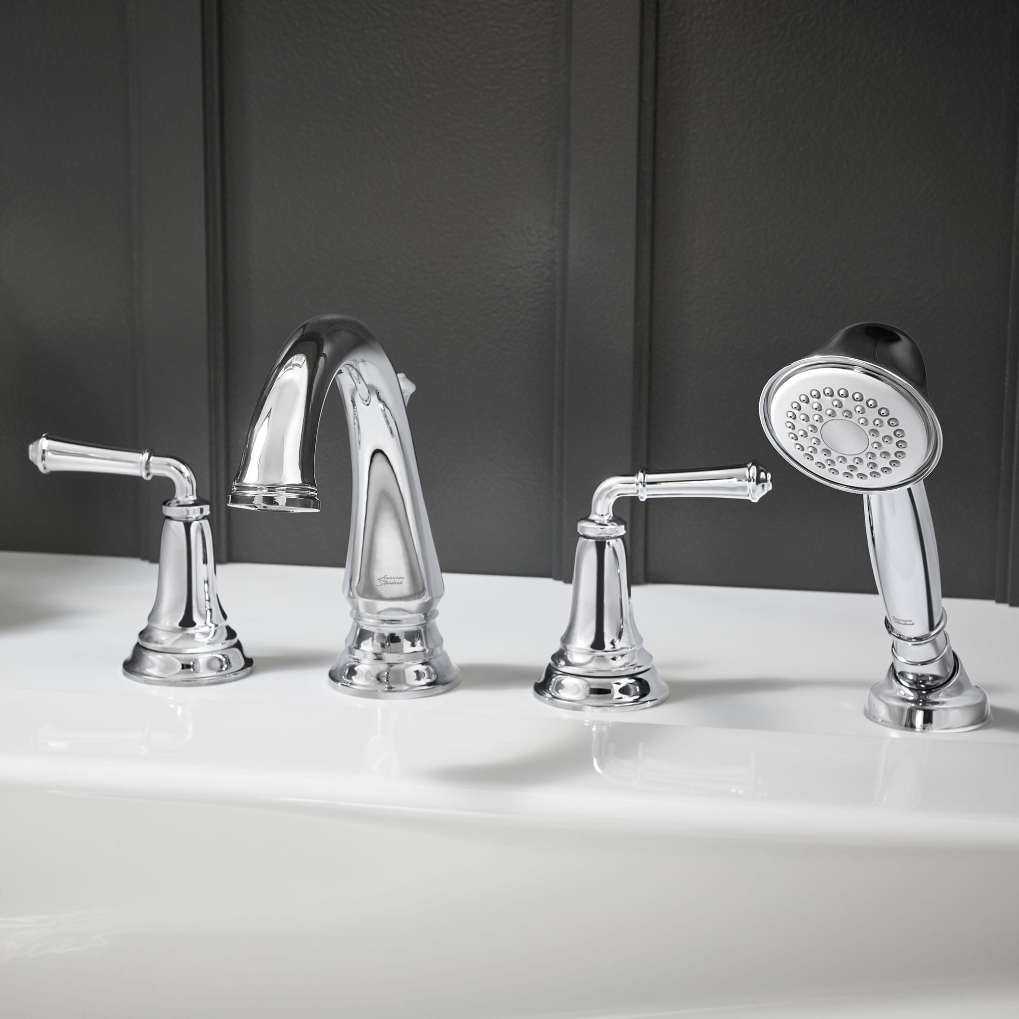 Delancey® Bathtub Faucet With  Lever Handles and Personal Shower for Flash® Rough-In Valve